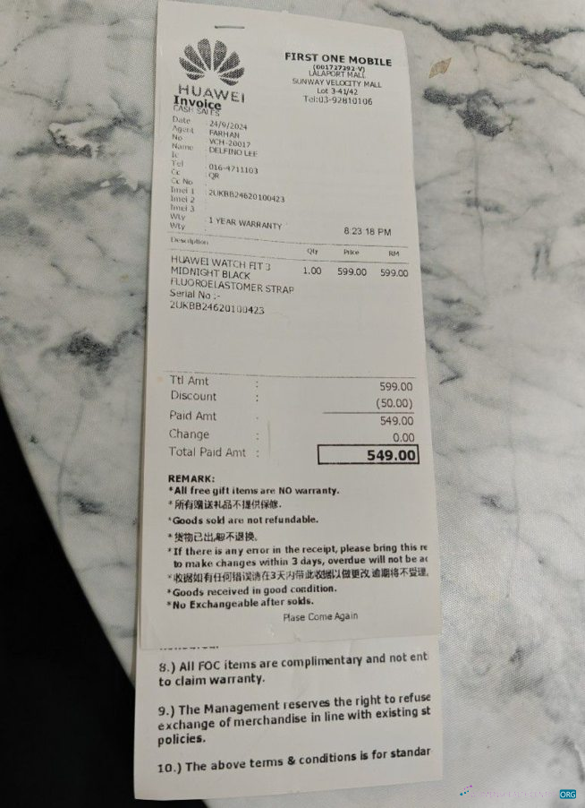 Download Huawei corporation payment check Photoshop template